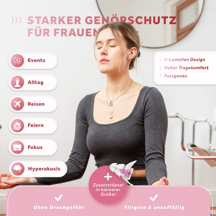 Schallwerk Women starker Gehörschutz für Frauen in pink