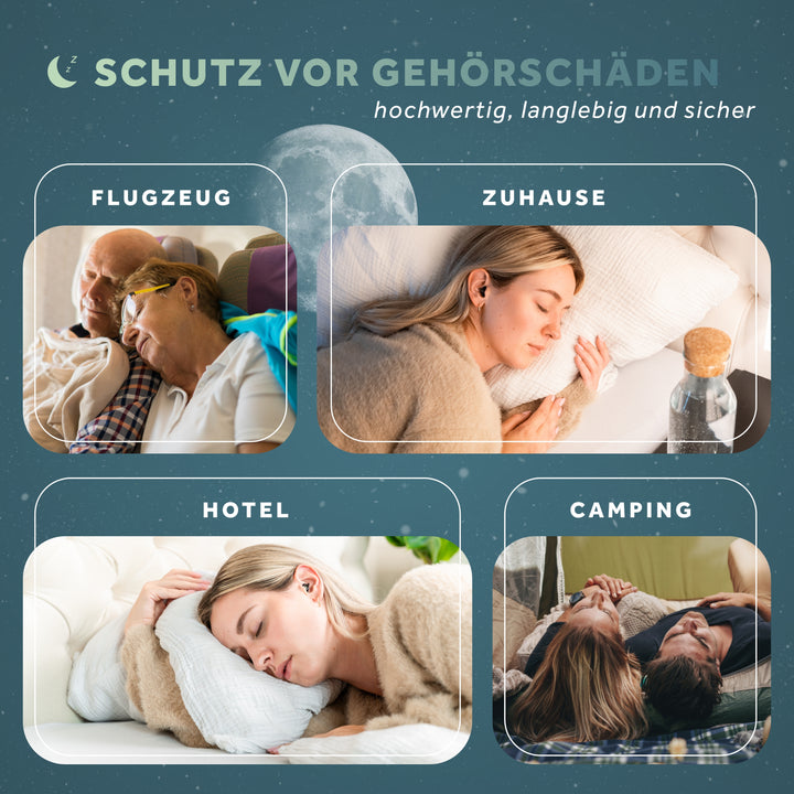 Dream+ | Bouchons d'oreilles de protection auditive pour dormeurs latéraux