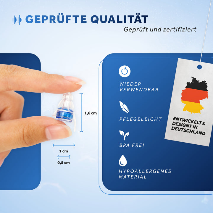 Schallwerk Music Gehörschutz in Blau Geprüfte Qualität 