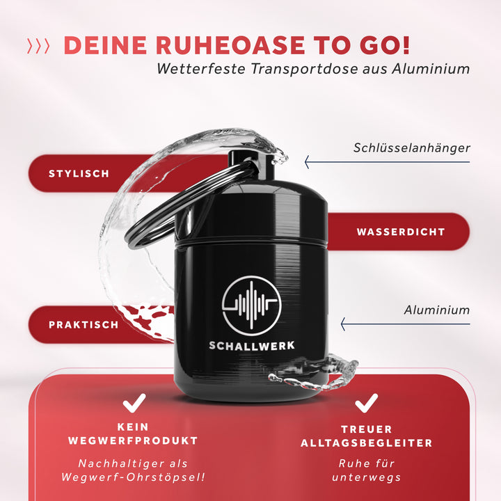 Schallwerk Women+ Gehörschutz deine Ruheoase to go mit wetterfester Transportdose