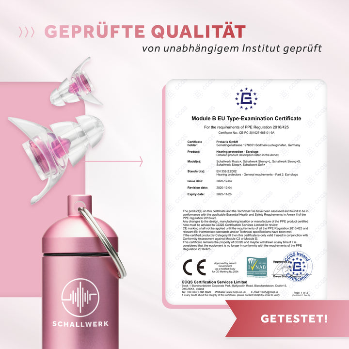 SCHALLWERK Women+ Gehörschutz Ohrstöpsel  geprüft Qualität