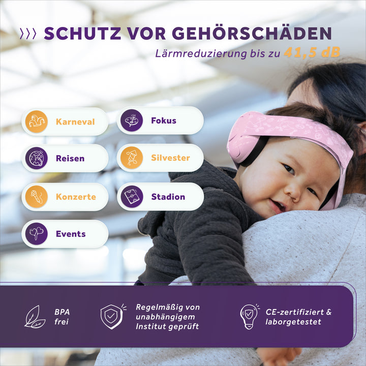 Schallwerk Mini Gehörschutz in Pink Schutz vor Gehörschäden 